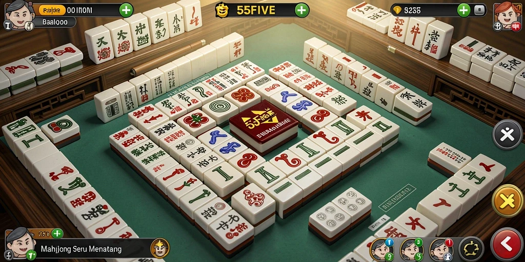 Tampilan gameplay Mahjong yang menarik dari 55FIVE.