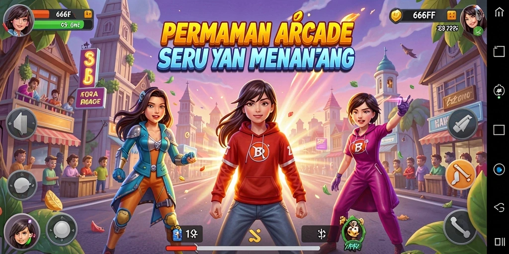 Tampilan gameplay seru dalam 666FF yang penuh tantangan.