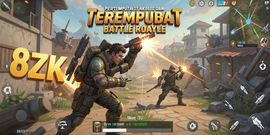 Gameplay seru dalam pertempuran Battle Royale di 8ZK.