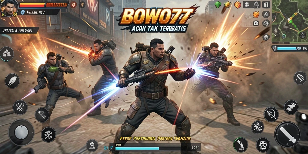 Tangkapan layar menampilkan aksi intens di BOWO77.
