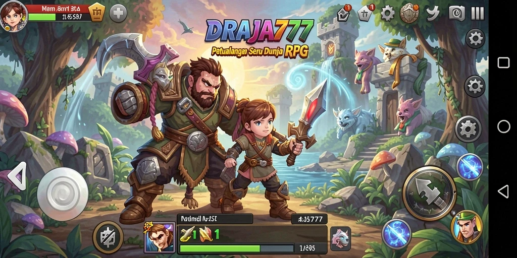 Tampilan gameplay DRAJA777 yang mendebarkan dalam petualangan RPG.