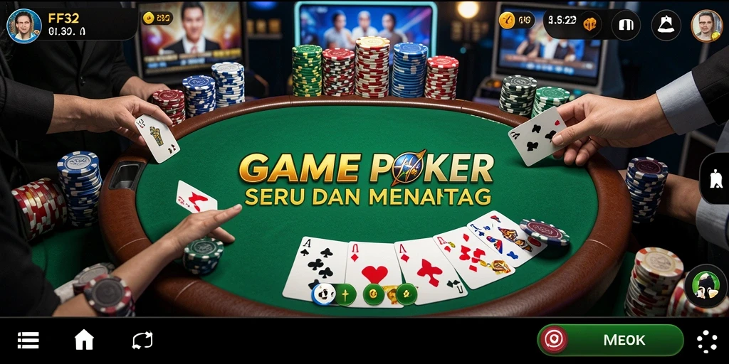 Tampilan gameplay F32 yang mendebarkan saat bermain Poker.