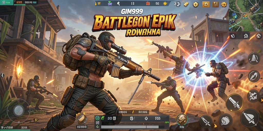 GIM999 menampilkan aksi intens di arena Battle Royale yang mendebarkan.