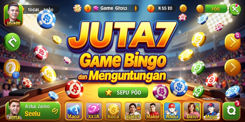 Screenshot utama JUTA7 menampilkan gameplay Bingo yang seru.