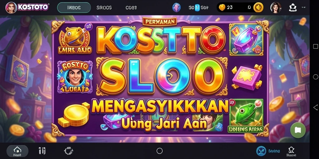 Tampilan gameplay Slot KOSTOTO yang seru dan penuh warna.