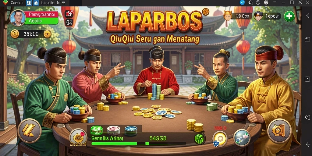 Tampilan gameplay seru dalam LAPARBOS QiuQiu.