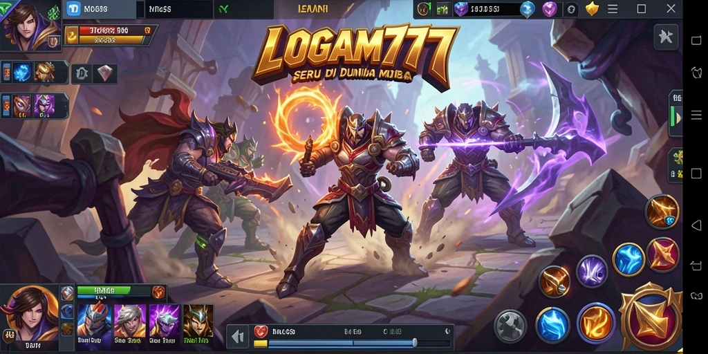 Tampilan karakter dan aksi seru dalam pertempuran MOBA.