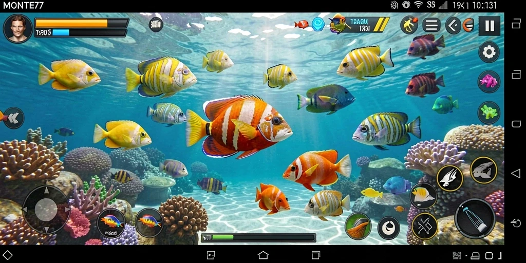 Tangkapan layar menampilkan aksi seru gameplay Tembak Ikan.