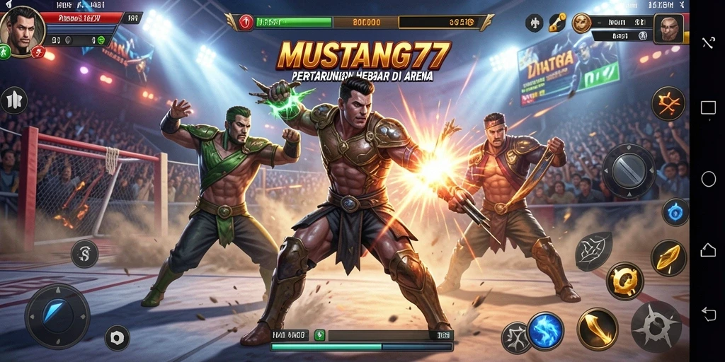 Gameplay seru dan pertarungan mendebarkan di MUSTANG77.