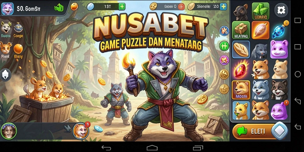 Screenshot utama NUSABET menampilkan gameplay Puzzle yang menarik.