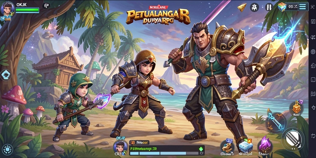 Tampilan gameplay OKJK yang mendebarkan dalam dunia RPG.
