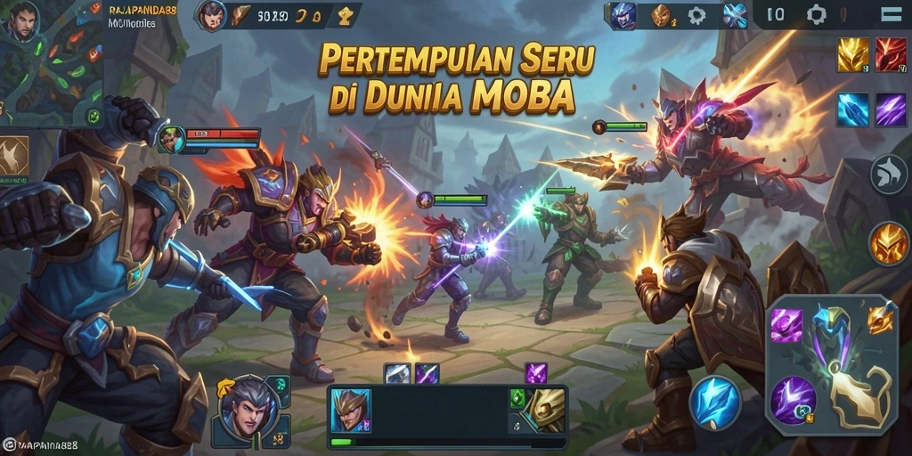 Tampilan gameplay seru di RAJAPANDA88 saat pertarungan tim.