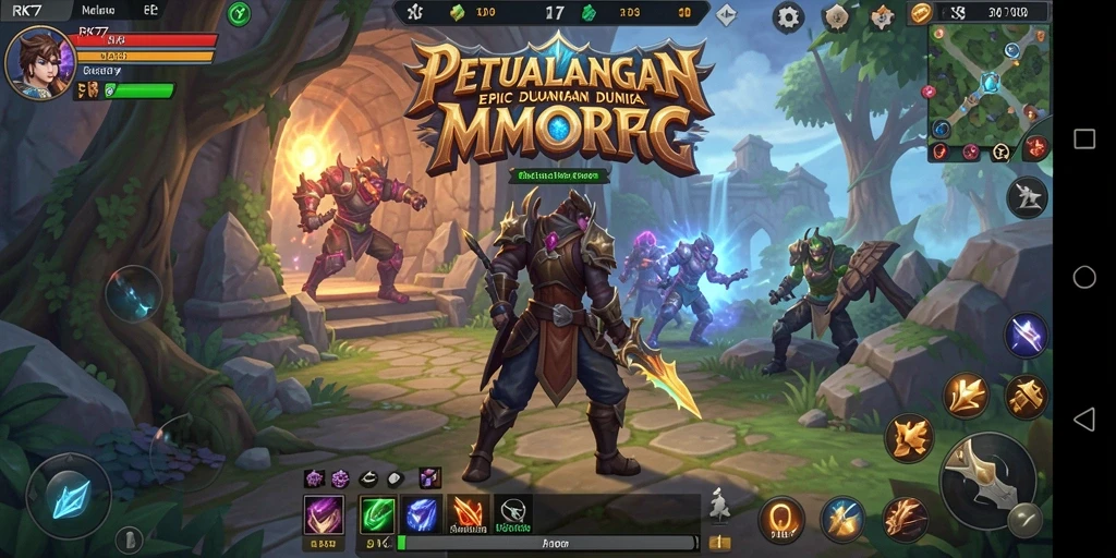 Tampilan gameplay <strong>RK77</strong> dengan aksi seru dan petualangan tak terbatas.