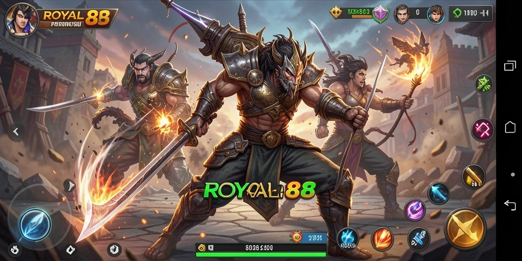 Tampilan seru gameplay ROYAL88 dengan aksi yang mendebarkan.