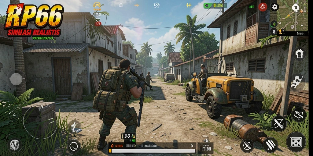 Screenshot gameplay RP66 menampilkan grafik simulasi yang menakjubkan.