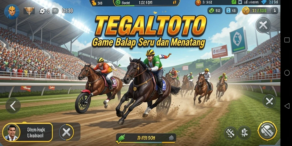 Tampilan mendebarkan dari gameplay balap TEGALTOTO.